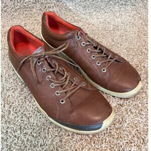 ECCO BIOM Yak Leather Golf Style Shoes Brown Natural Motion Hydromax Men 11/11.5